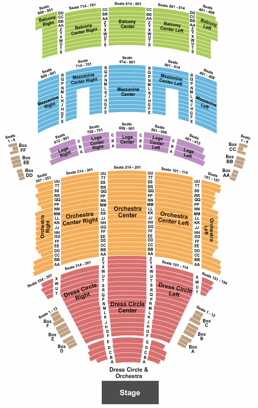 KeyBank State Theatre Hamilton Seating Chart